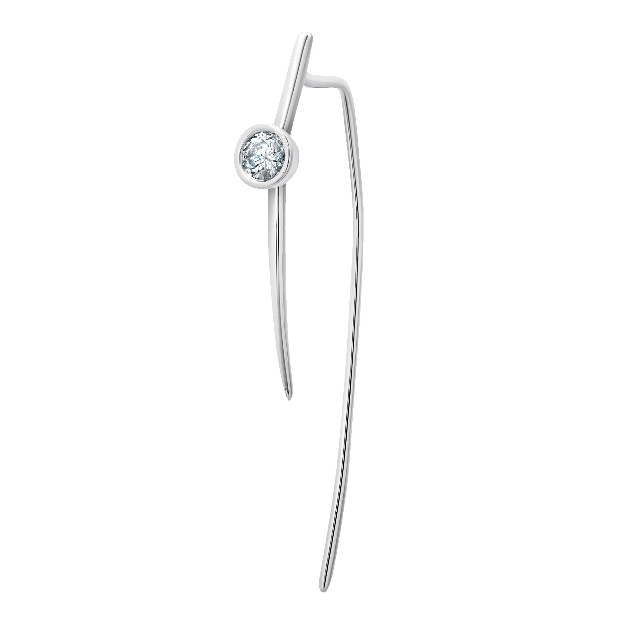 Medium Infinite Tusk Earring with Floating Diamond sold by Gabriela Artigas product image thumbnail 2