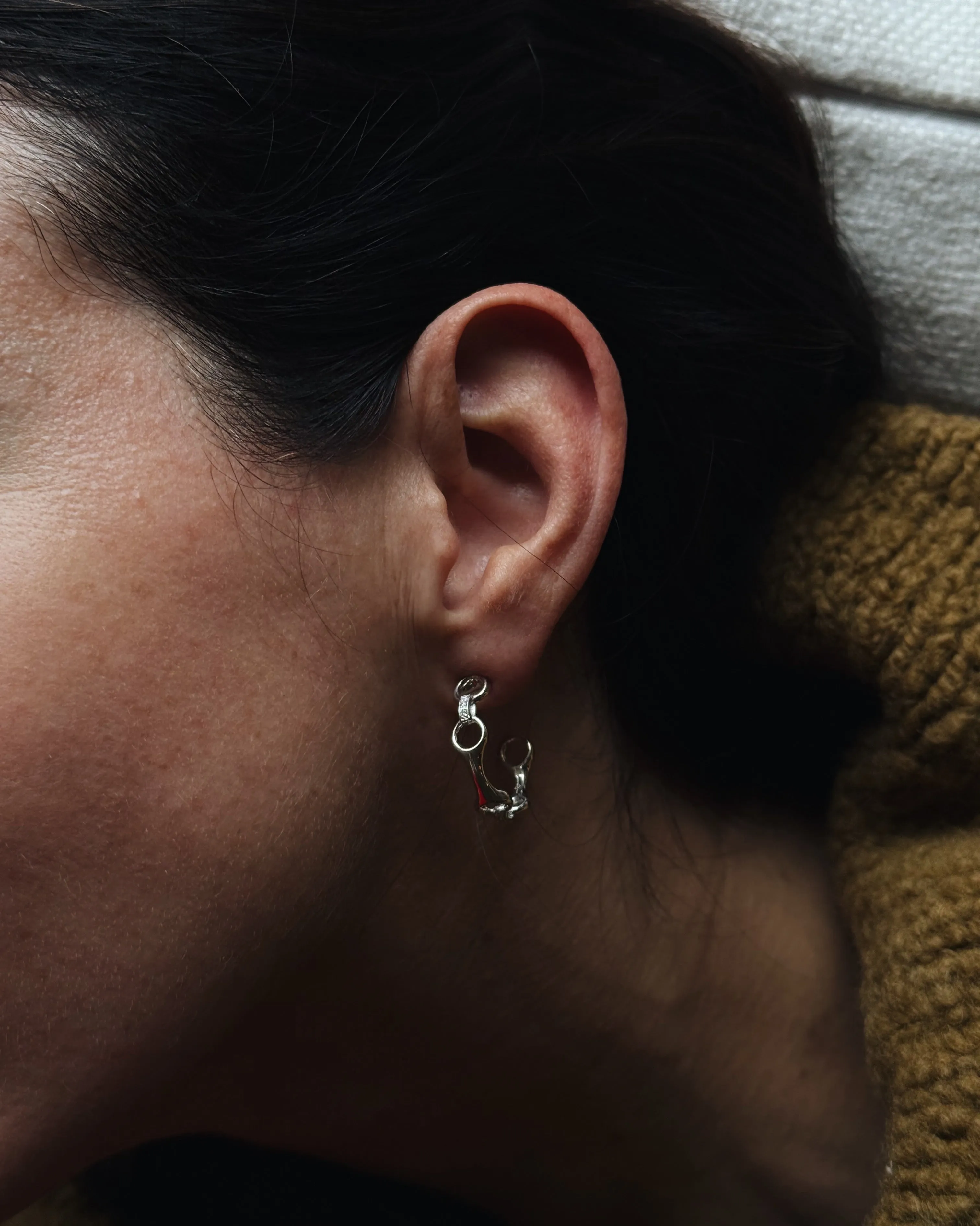 15 MM Double Beam Hoops with Pave Connectors sold by Gabriela Artigas product image thumbnail 2