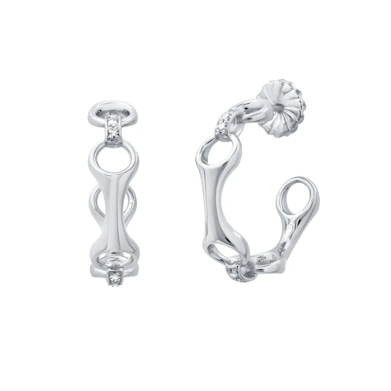 15 MM Double Beam Hoops with Pave Connectors made by Gabriela Artigas