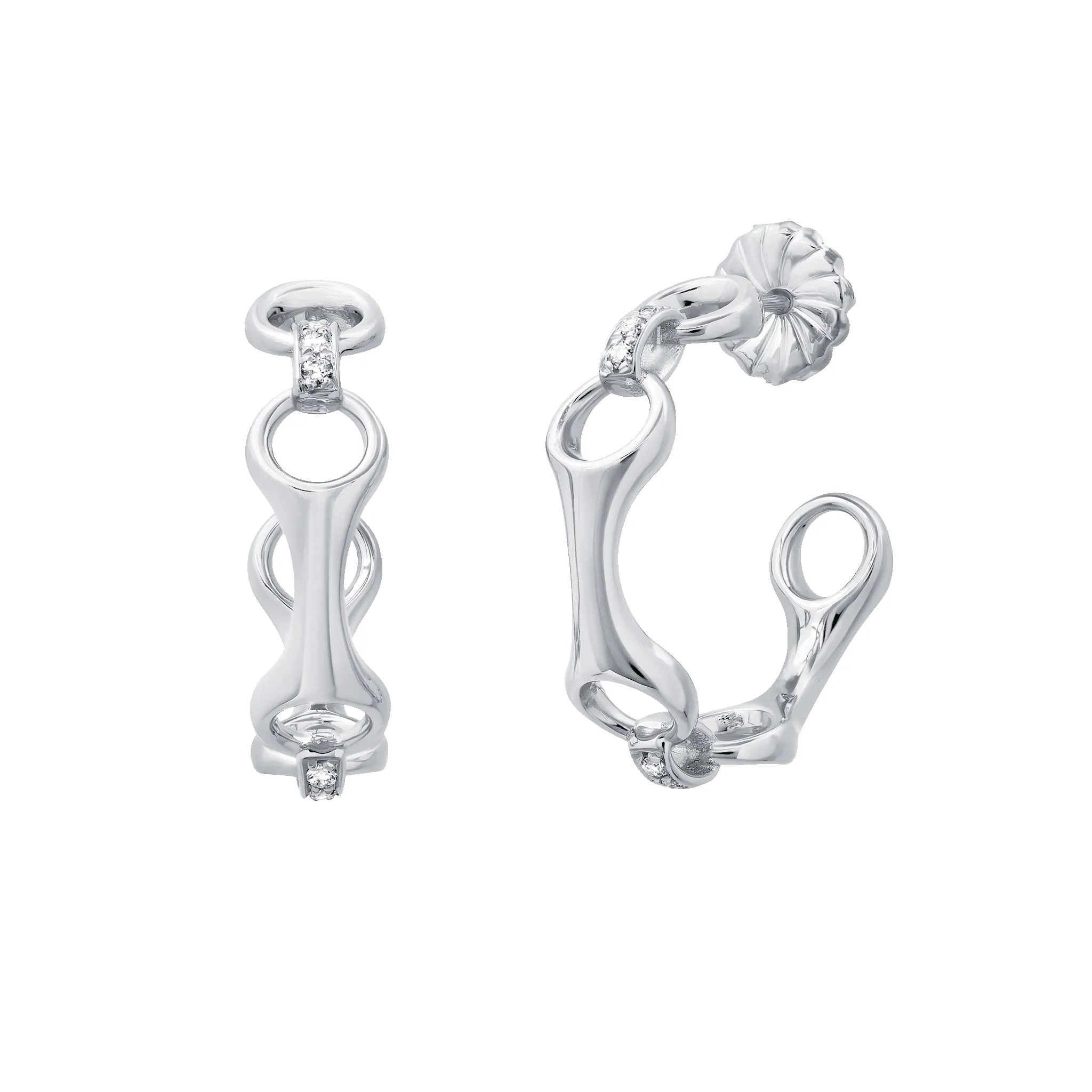 15 MM Double Beam Hoops with Pave Connectors sold by Gabriela Artigas