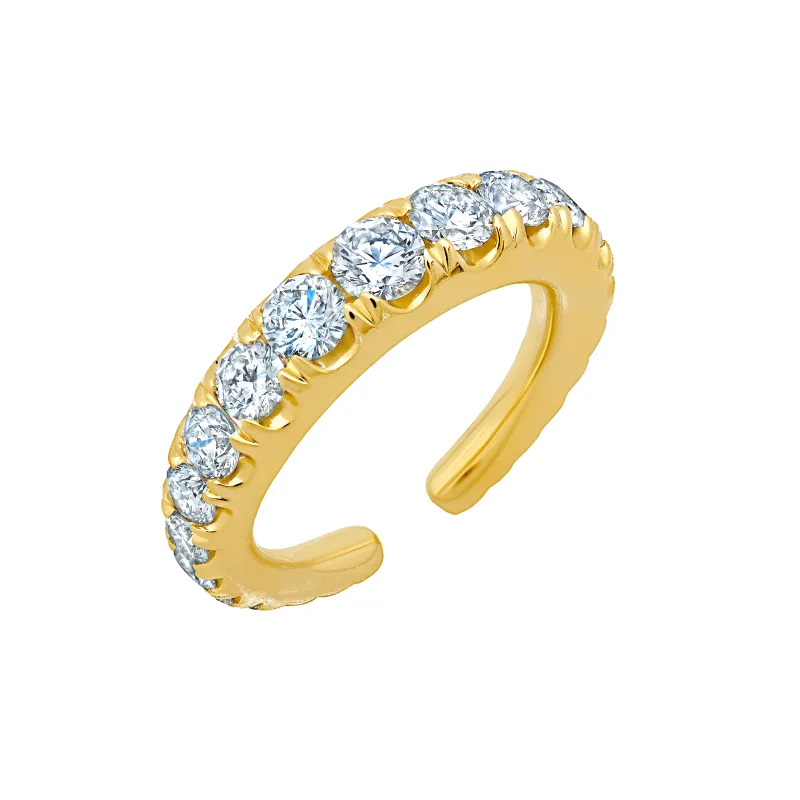 Grande Colmillo Ear Cuff + Ring with White Ascending Diamonds made by Gabriela Artigas