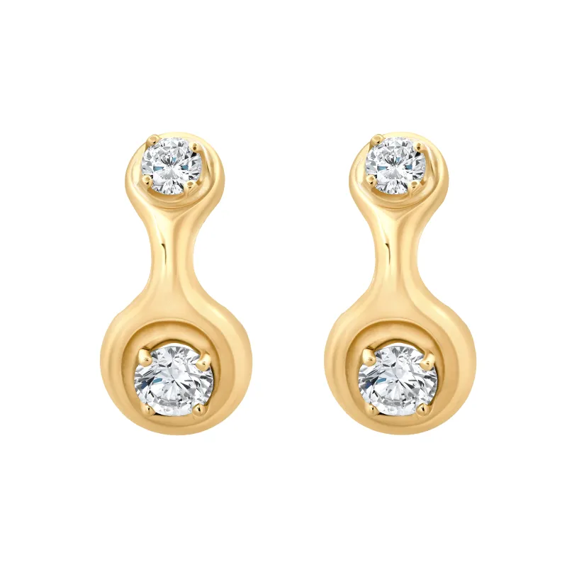 Ray Earrings with Diamonds made by Gabriela Artigas