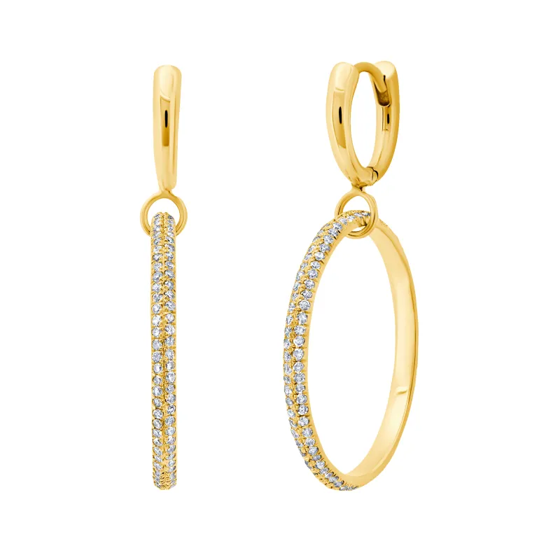 Axel Colmillo Huggie with White Pave Diamonds made by Gabriela Artigas