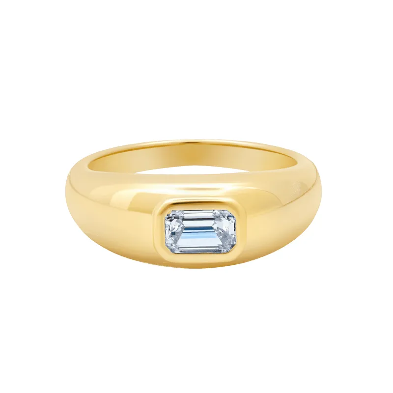 Small Balloon Ring with Baguette Diamond made by Gabriela Artigas