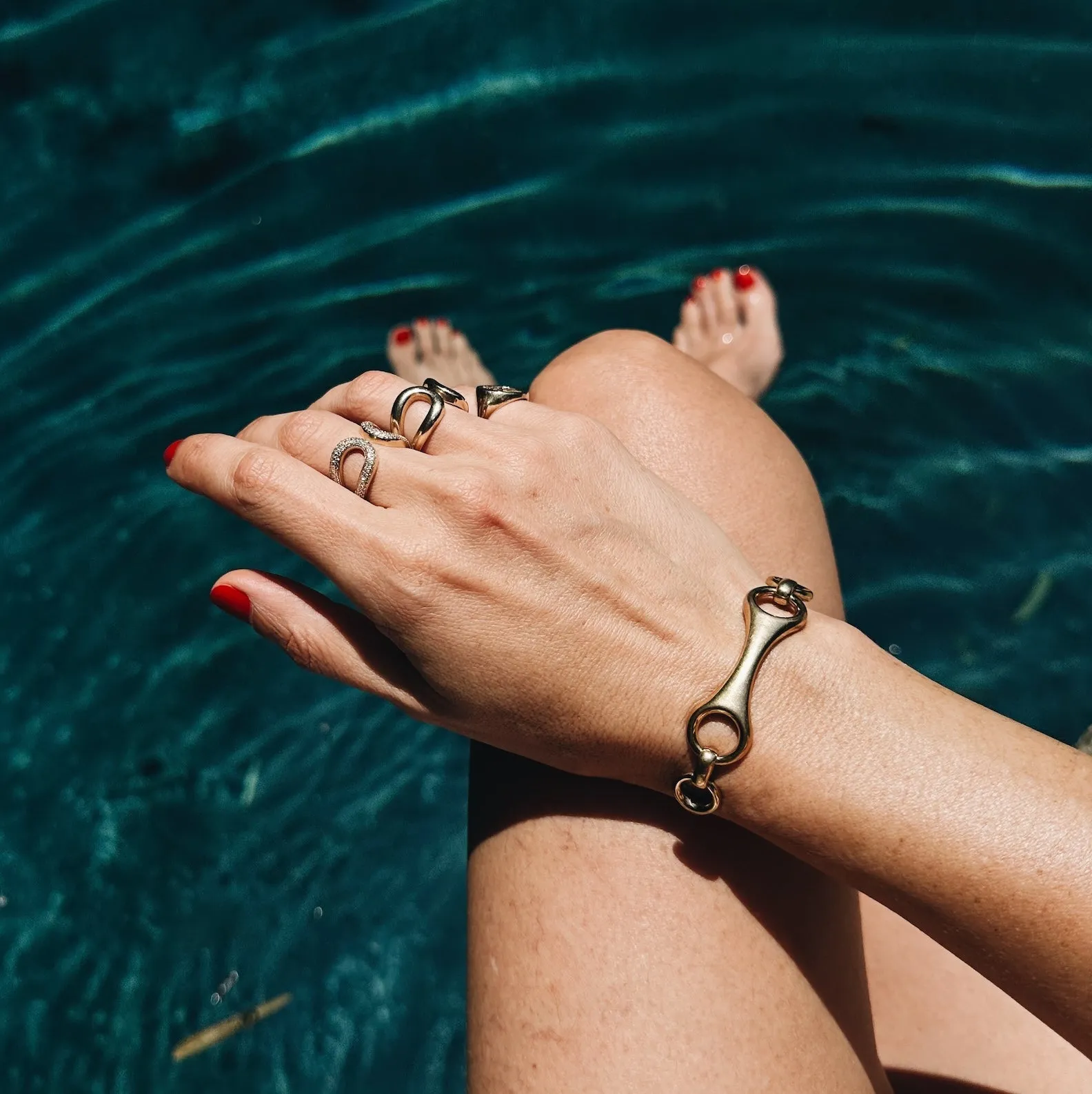 Triple Linked Fine Double Beam Cuff sold by Gabriela Artigas product image thumbnail 3