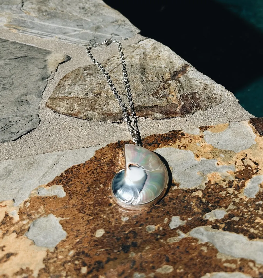 15 MM Double Beam Necklace with Shell Pendant sold by Gabriela Artigas product image thumbnail 4