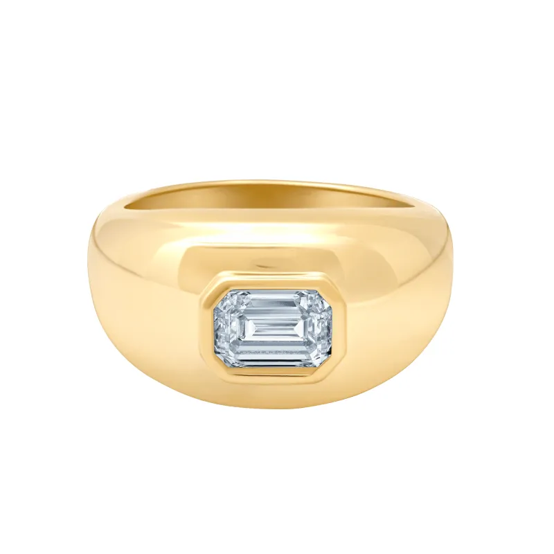 Medium Balloon Ring with Baguette Diamond made by Gabriela Artigas