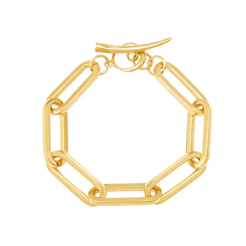 Grande Rectangular Link Bracelet with Tusk Clasp sold by Gabriela Artigas