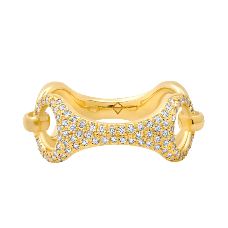 20 MM Beam Link Ring with White Pavé Diamonds made by Gabriela Artigas