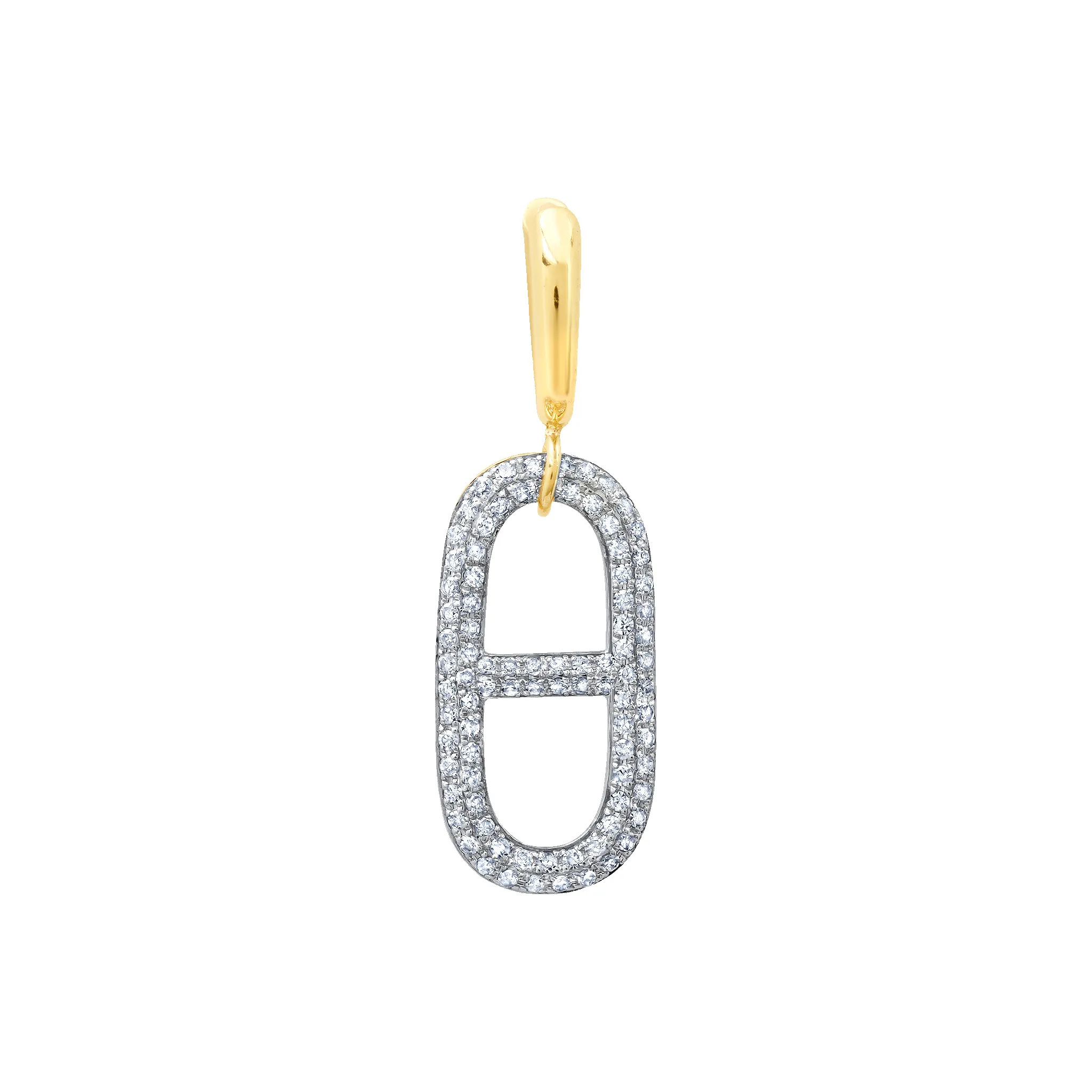 Stirrup Link with White Pave Diamonds Huggie sold by Gabriela Artigas product image thumbnail 3