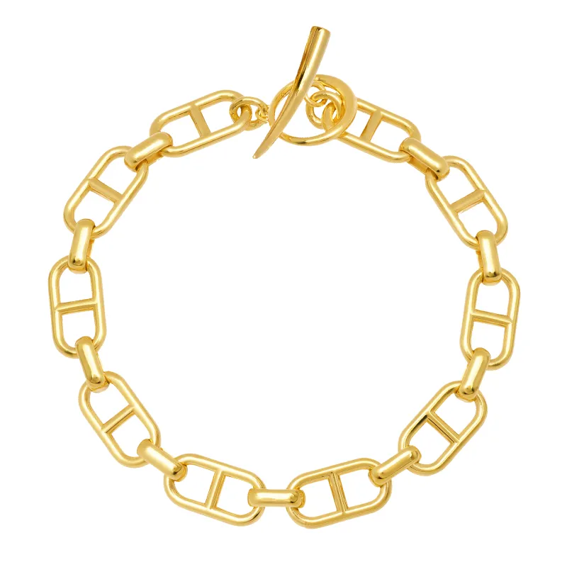 Fine Stirrup Chain Bracelet with Tusk Clasp sold by Gabriela Artigas
