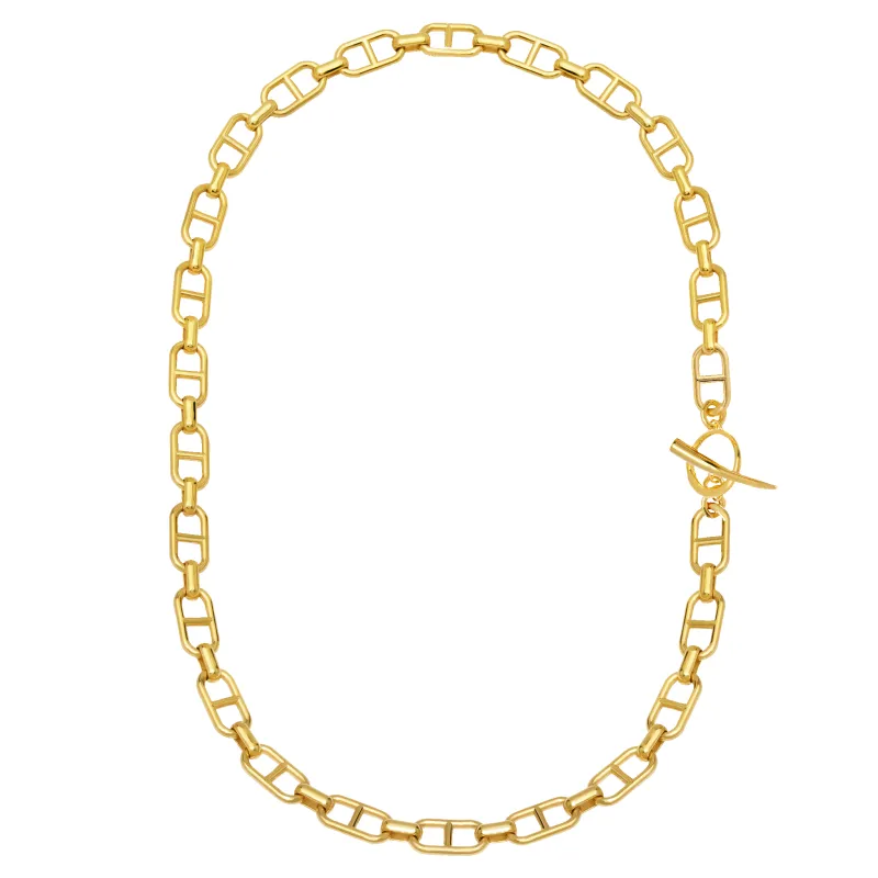 Fine Stirrup Chain Necklace with Tusk Clasp made by Gabriela Artigas