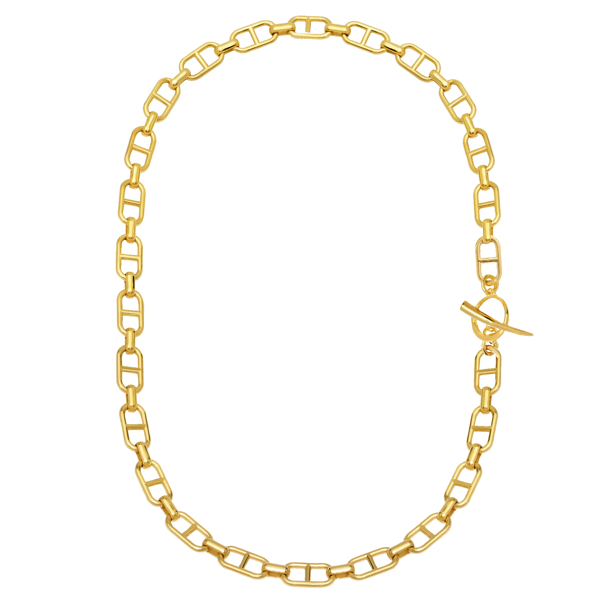 Fine Stirrup Chain Necklace with Tusk Clasp sold by Gabriela Artigas