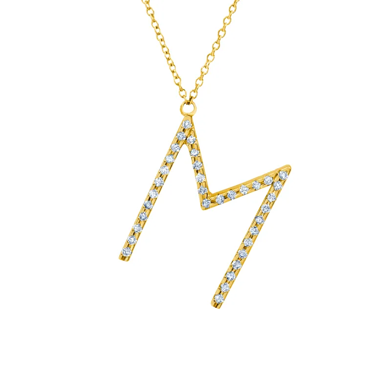 Alphabet with White Pavé Diamonds Necklace made by Gabriela Artigas