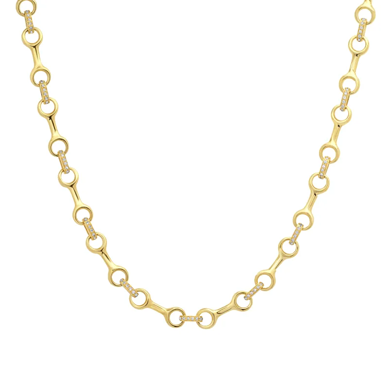 15 MM + 20 MM Double Beam Pave Diamond Connector Necklaces made by Gabriela Artigas