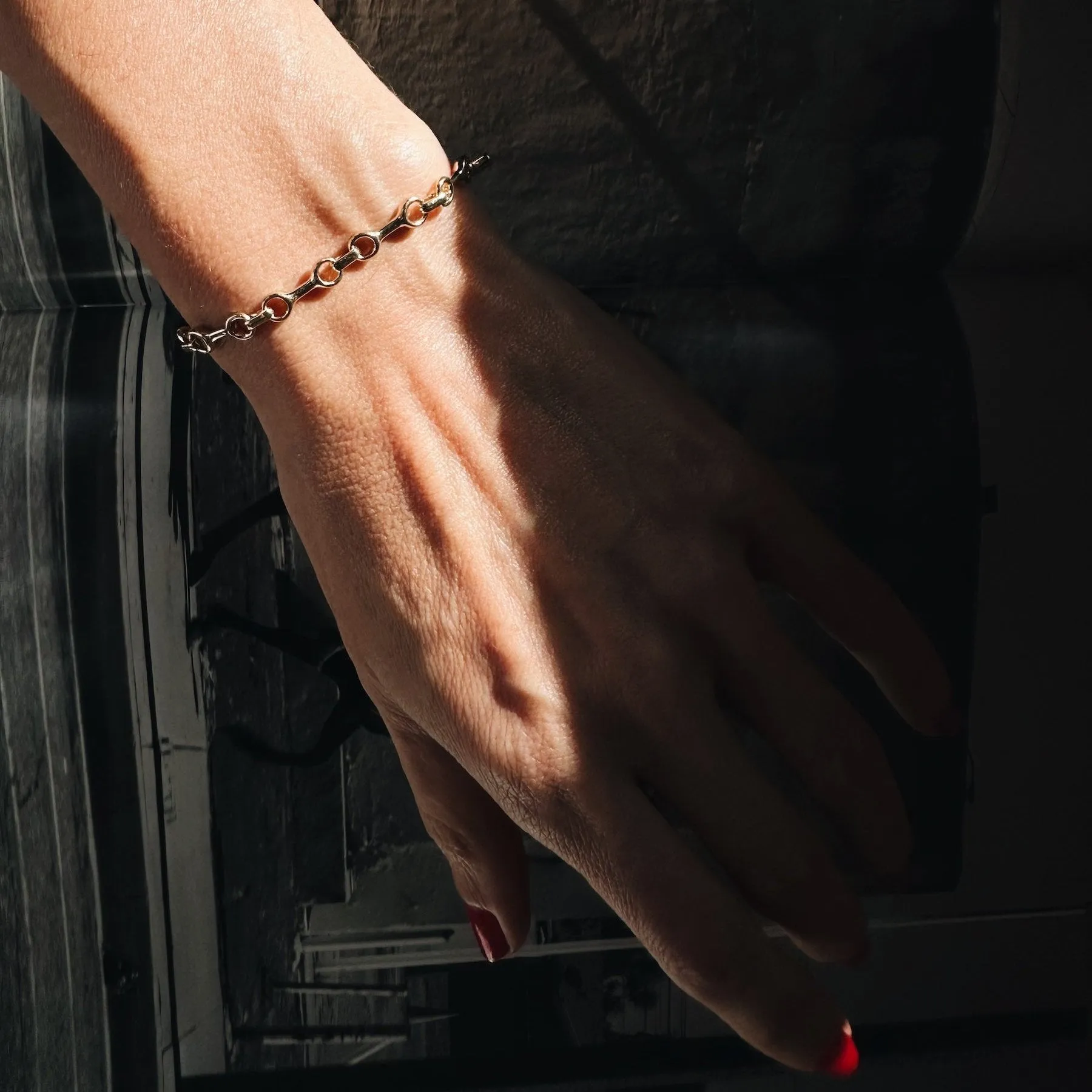 15 MM Double Beam Chain Bracelet with Tusk Clasp sold by Gabriela Artigas product image thumbnail 2