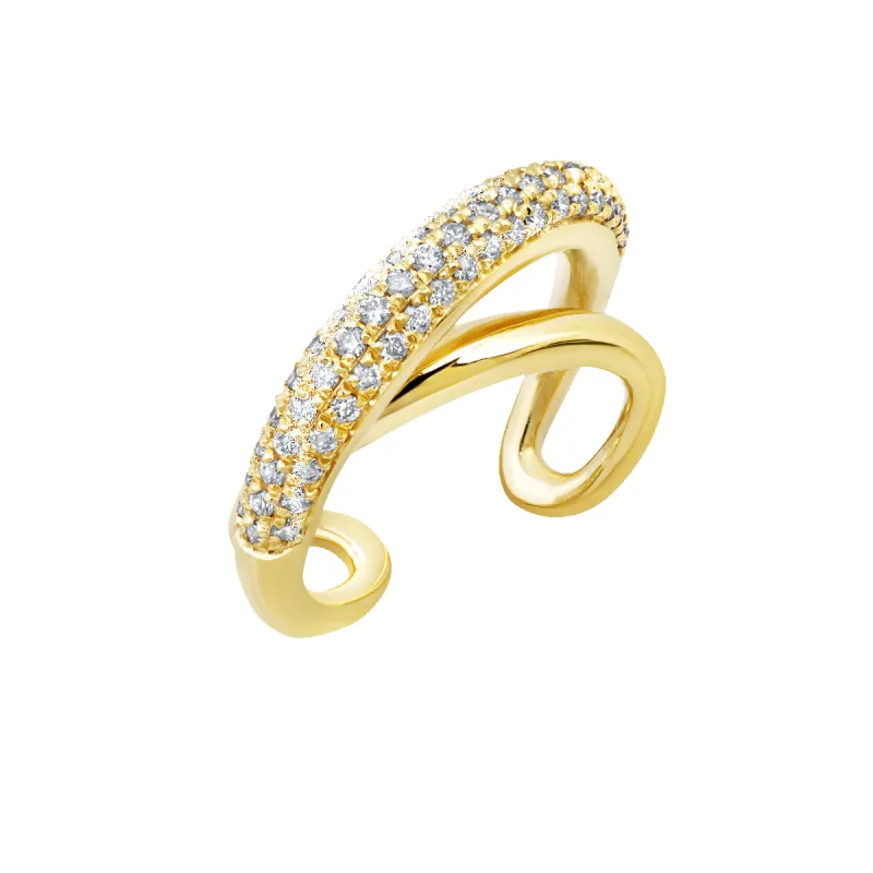 Great Twisted Ear Cuff with White Pavé Diamonds sold by Gabriela Artigas