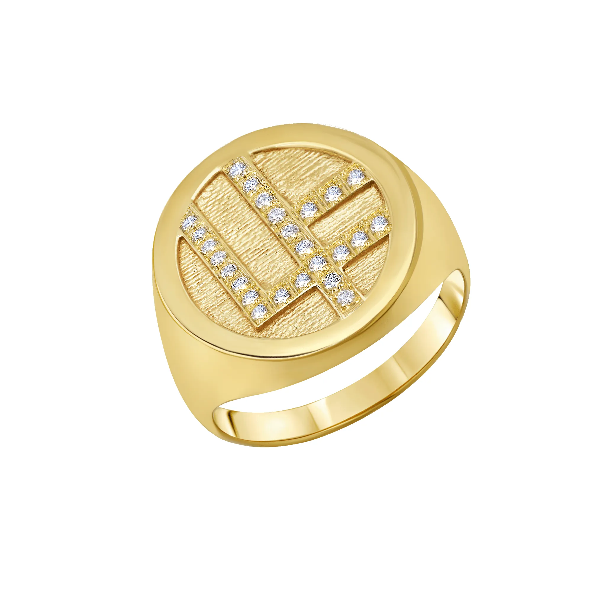 Medallion Rings with Center White Pavé Diamonds sold by Gabriela Artigas product image thumbnail 3