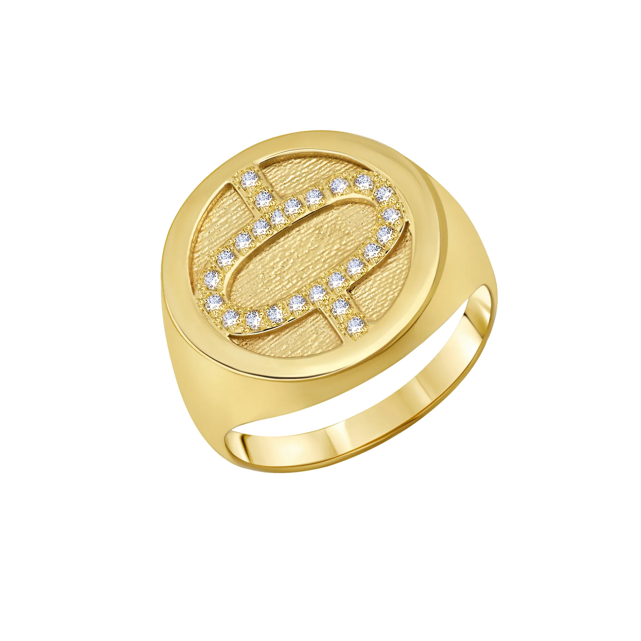 Medallion Rings with Center White Pavé Diamonds sold by Gabriela Artigas product image thumbnail 4