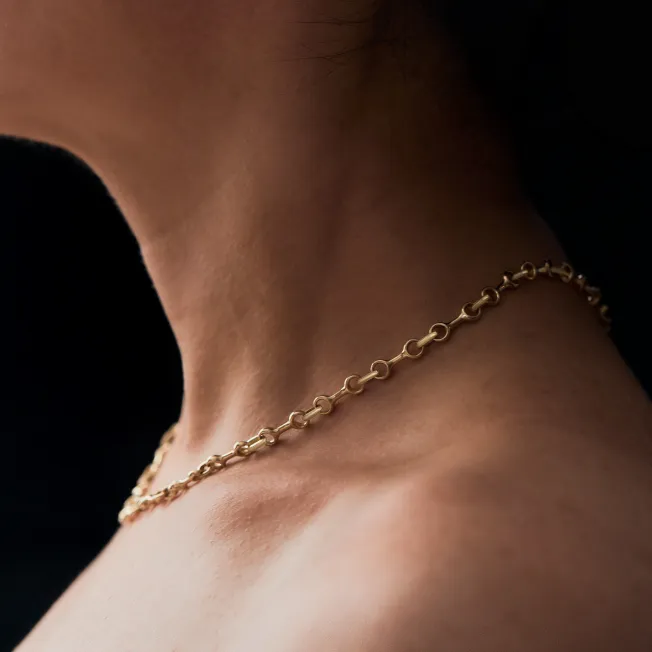 15 MM + 20 MM Fine Double Beam Chain Necklaces with Tusk Clasp sold by Gabriela Artigas product image thumbnail 4