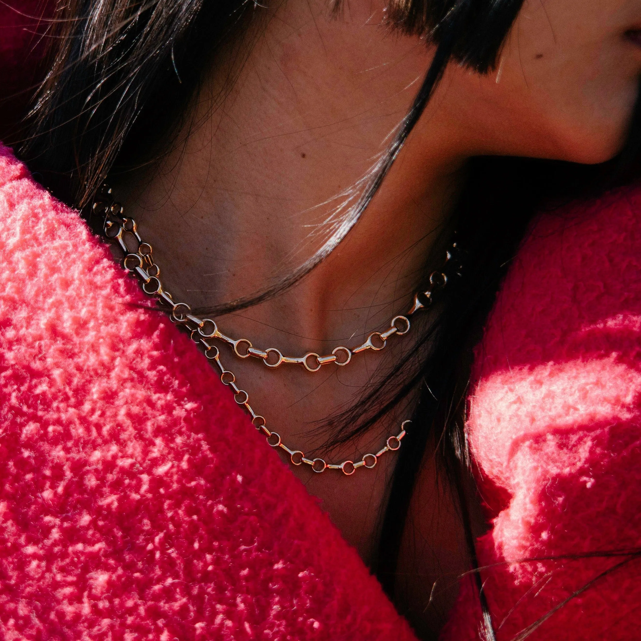 15 MM + 20 MM Fine Double Beam Chain Necklaces with Tusk Clasp sold by Gabriela Artigas product image thumbnail 5