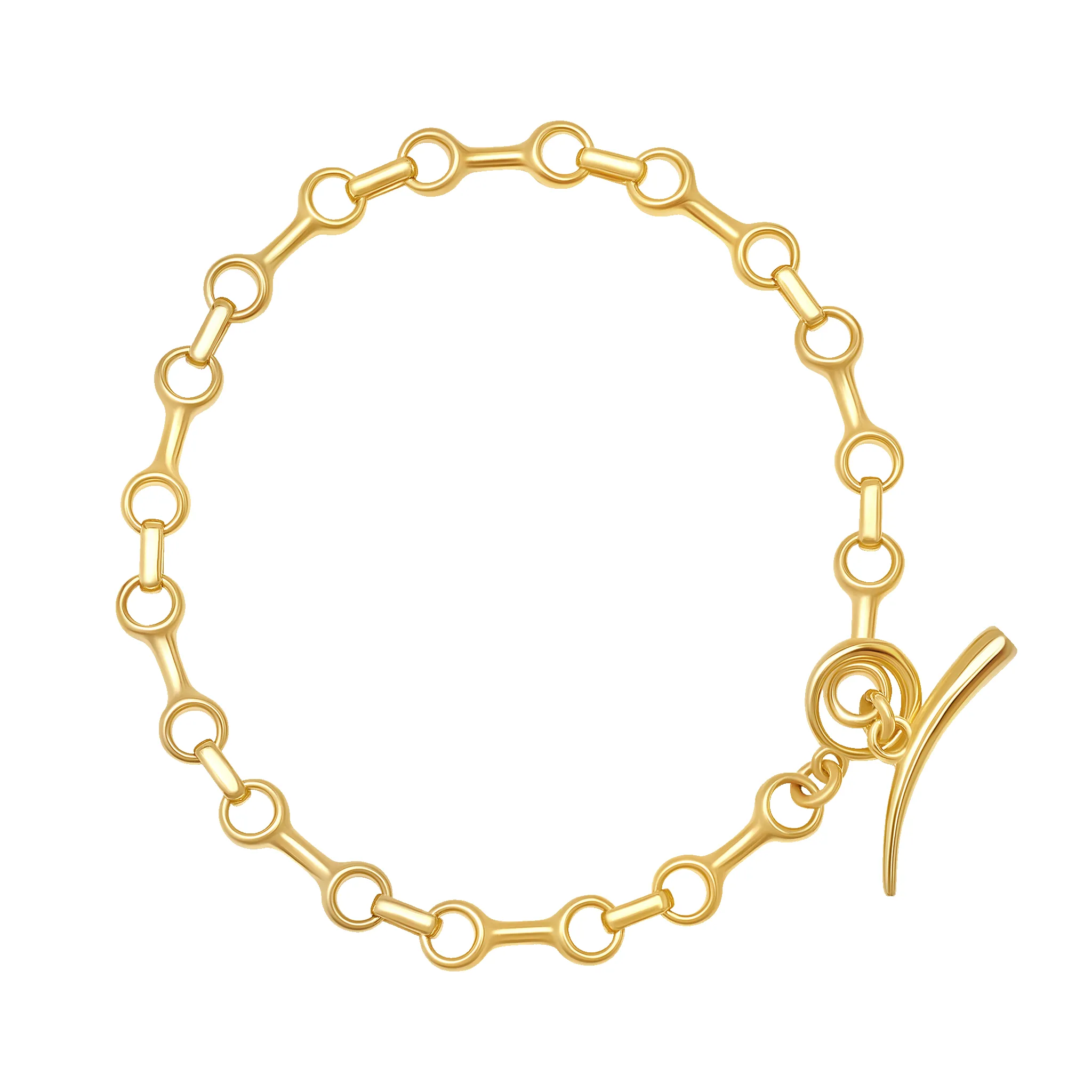 15 MM + 20 MM Fine Double Beam Chain Bracelets with Tusk Clasp sold by Gabriela Artigas