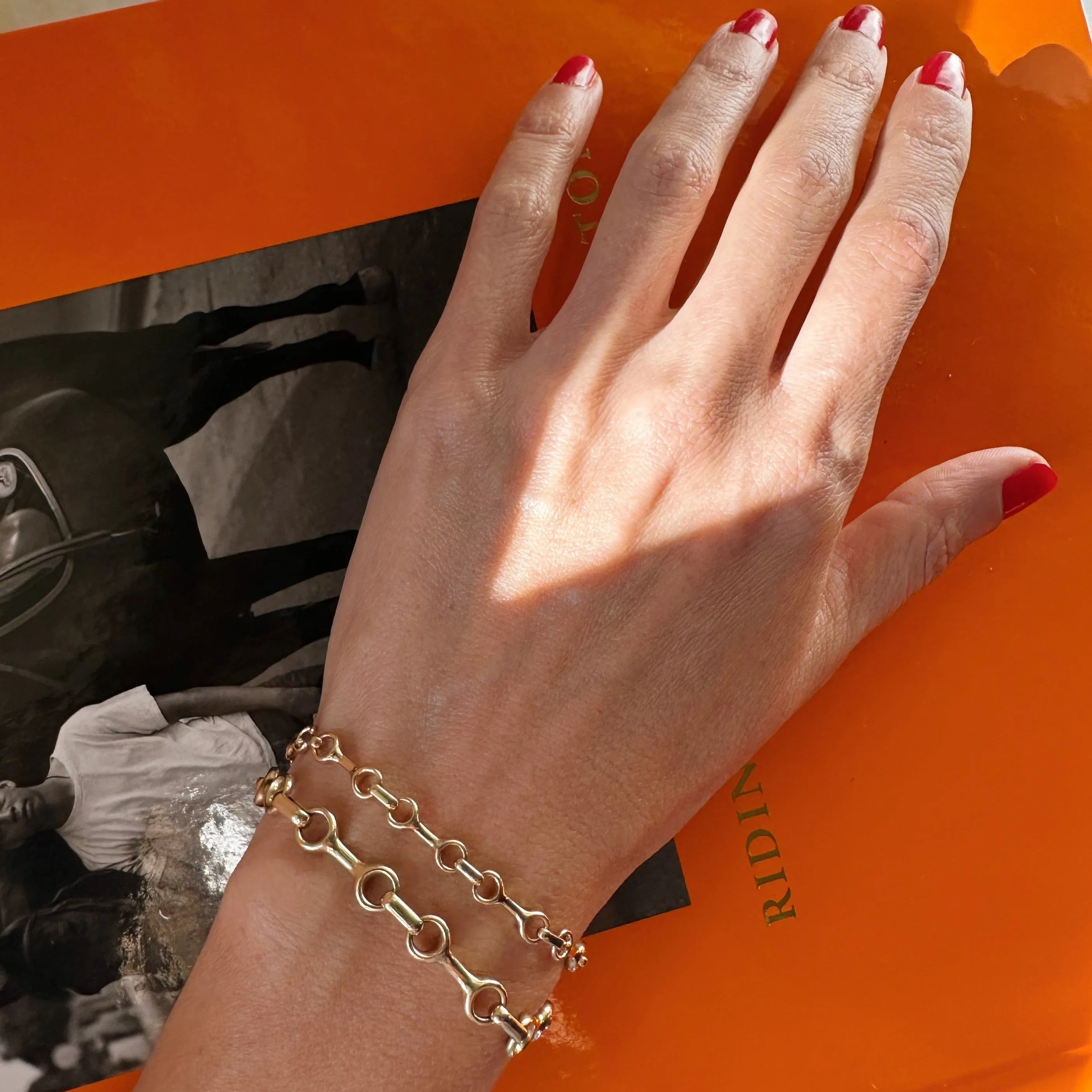 15 MM + 20 MM Fine Double Beam Chain Bracelets with Tusk Clasp sold by Gabriela Artigas product image thumbnail 4