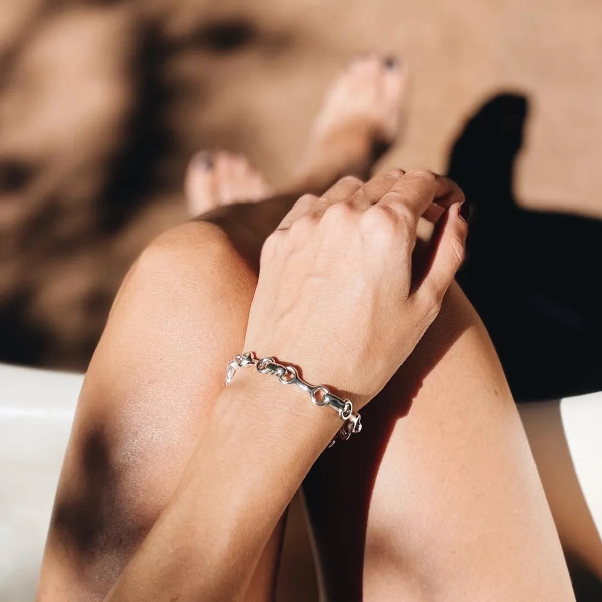 25 MM Double Beam Chain Bracelet with Tusk Clasp sold by Gabriela Artigas product image thumbnail 4