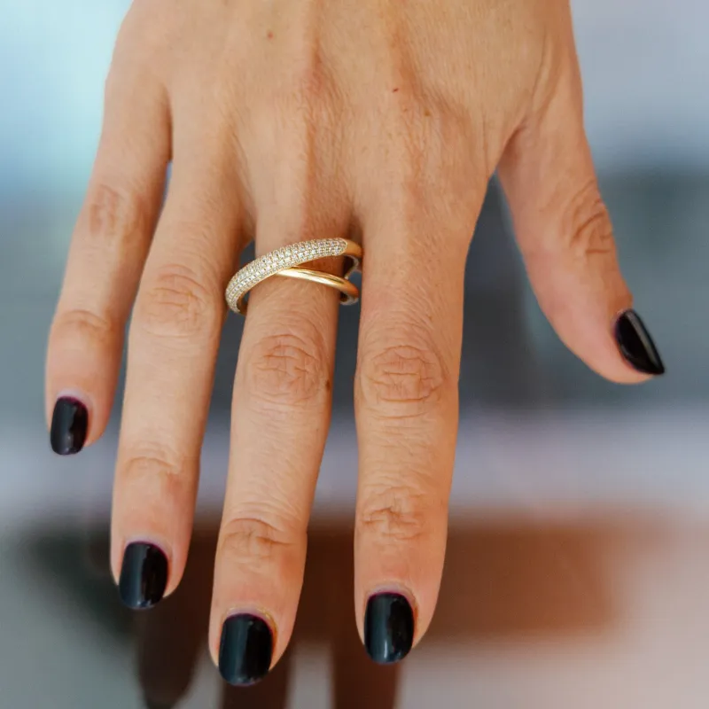 Twisted Ring with White Pavé Diamonds sold by Gabriela Artigas