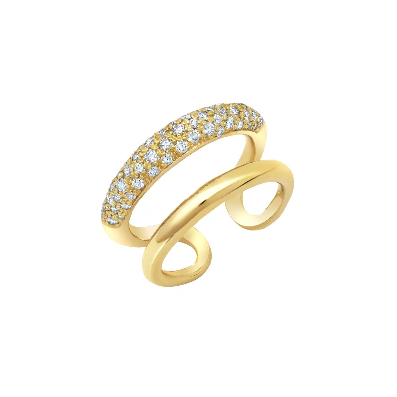 Twin Tusk Ring with Various Size Diamonds sold by Gabriela Artigas