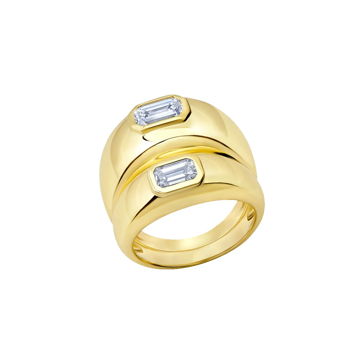Double Balloon Ring with Emerald Cut Diamonds sold by Gabriela Artigas