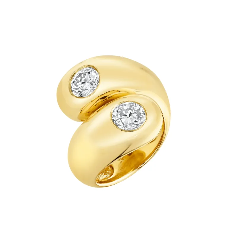 Double Apse Ring with Double Bezel Diamonds sold by Gabriela Artigas