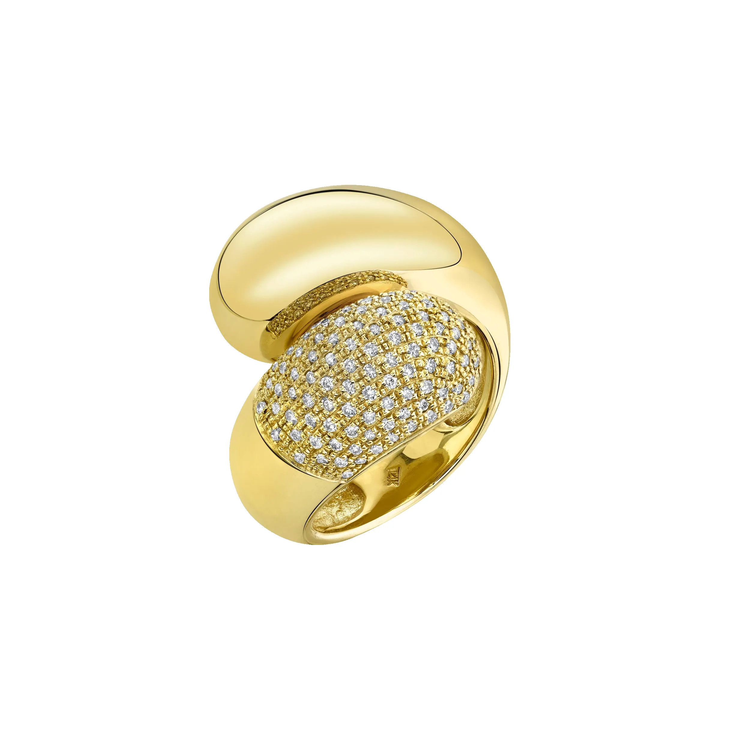 Double Apse Ring with One Side White Pavé Diamonds sold by Gabriela Artigas product image thumbnail 3