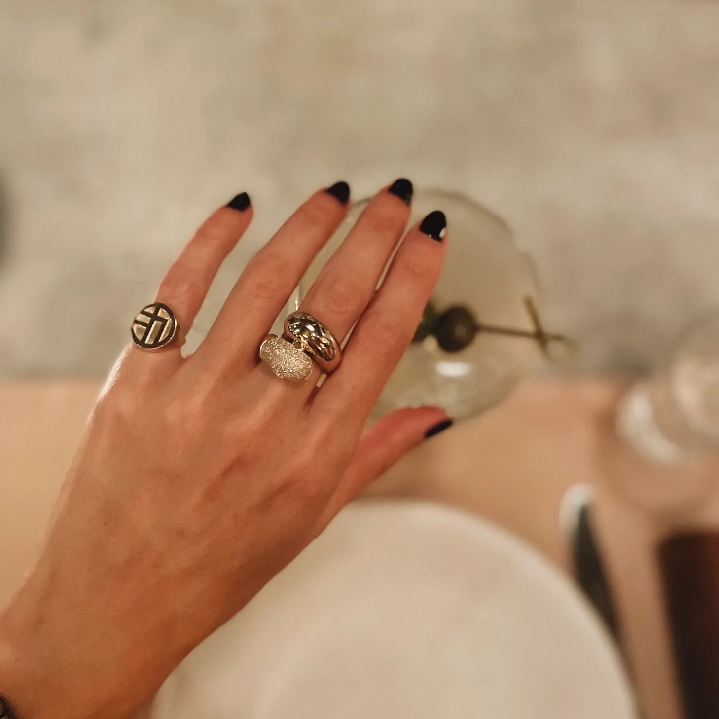 Double Apse Ring with One Side White Pavé Diamonds sold by Gabriela Artigas product image thumbnail 2
