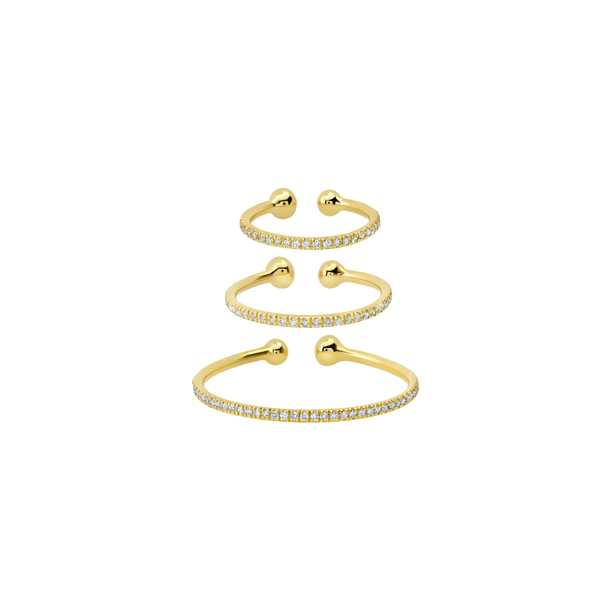 Disc Ear Cuff with White Pavé Diamonds sold by Gabriela Artigas