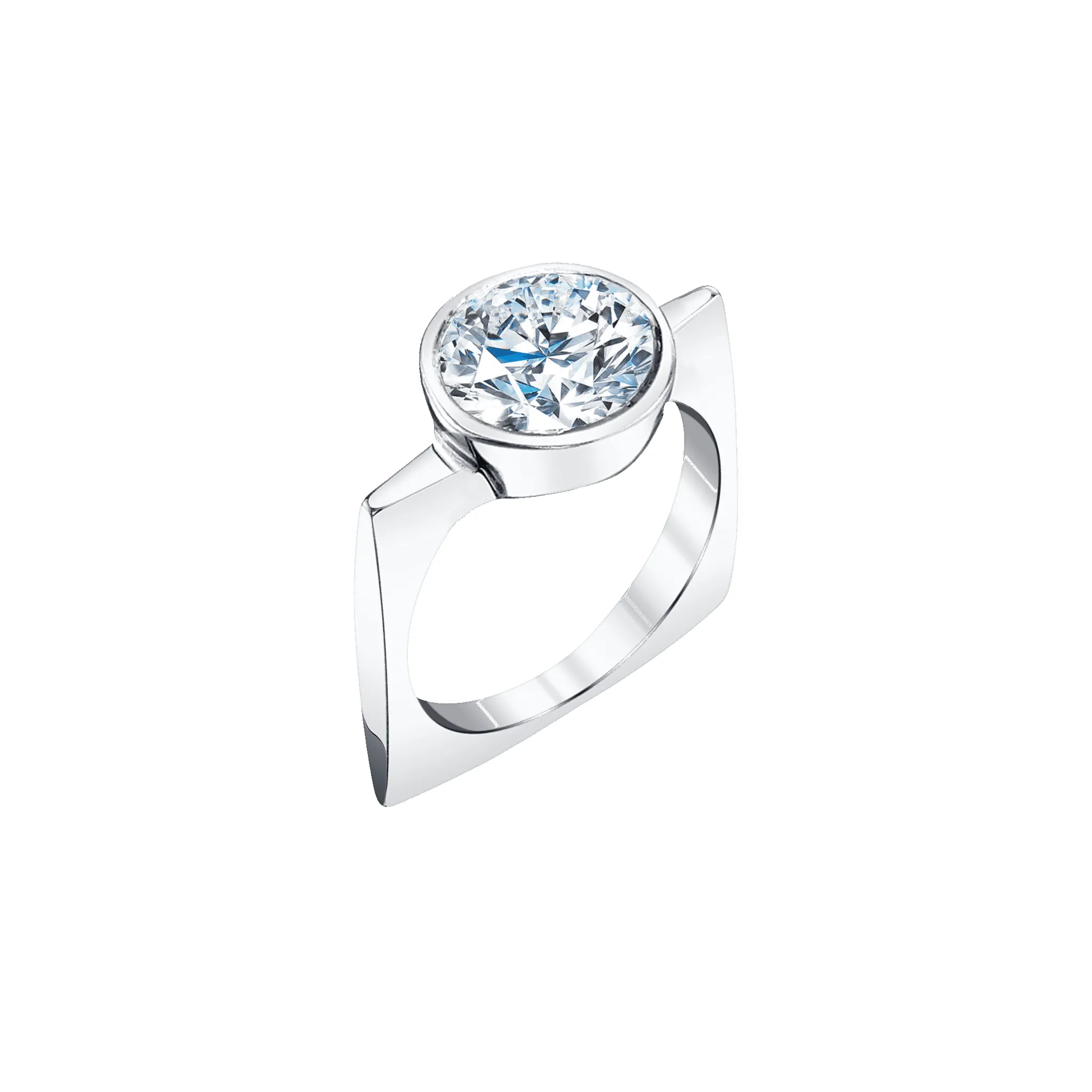 Pilar Square Ring with Round Diamond sold by Gabriela Artigas product image thumbnail 4