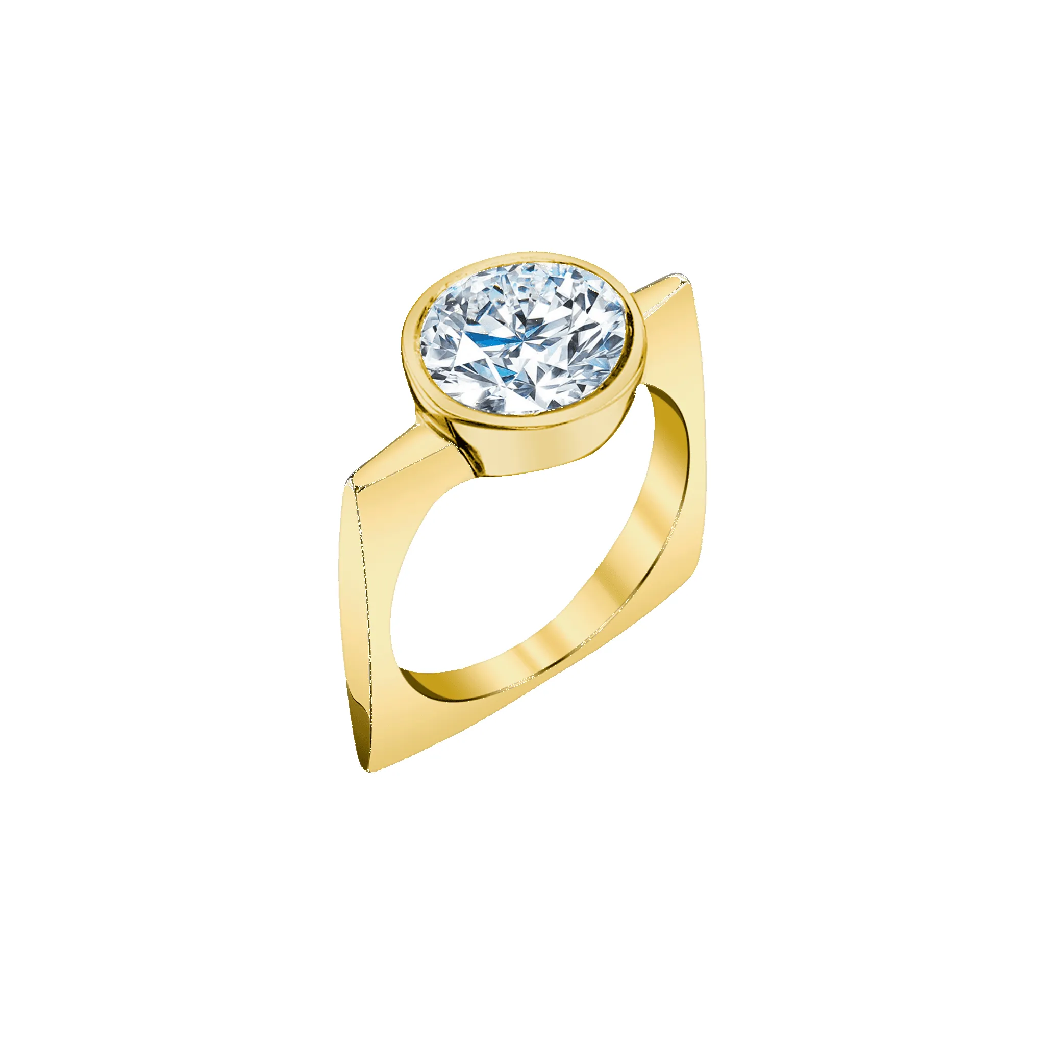Pilar Square Ring with Round Diamond sold by Gabriela Artigas product image thumbnail 3