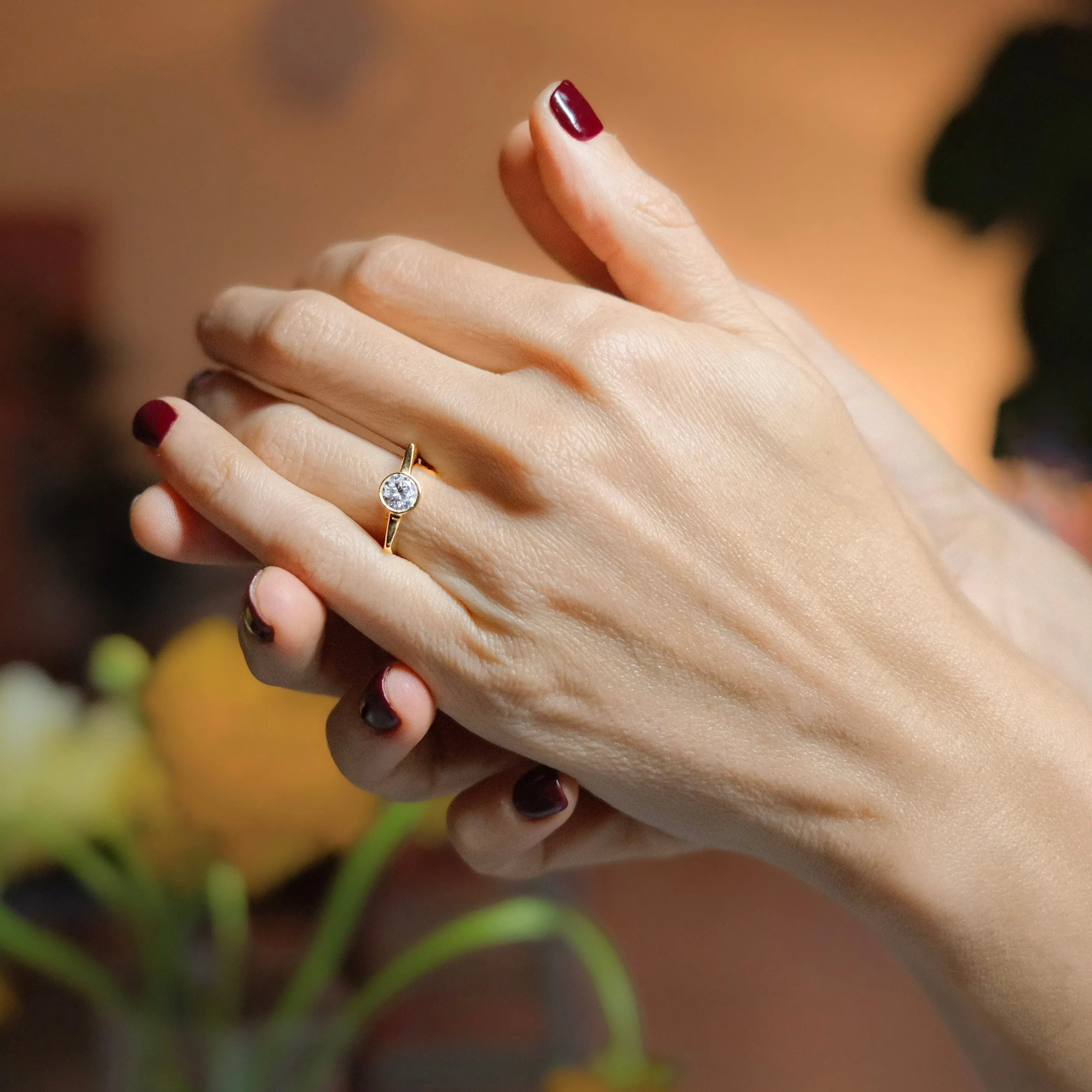 Pilar Square Ring with Round Diamond sold by Gabriela Artigas product image thumbnail 2