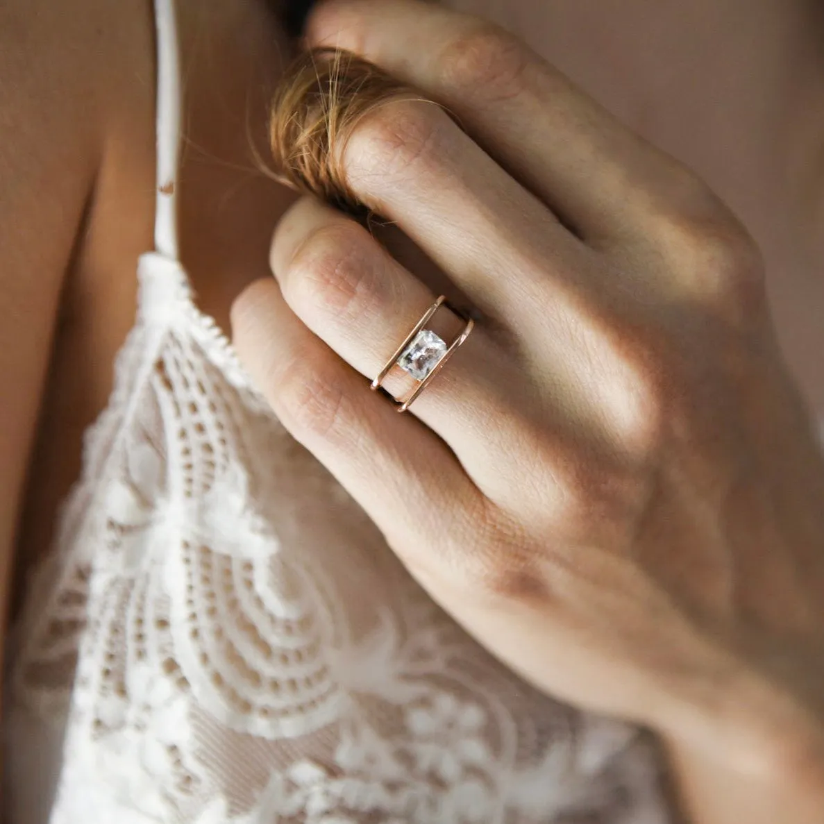 V Ring with Floating Diamond sold by Gabriela Artigas product image thumbnail 2