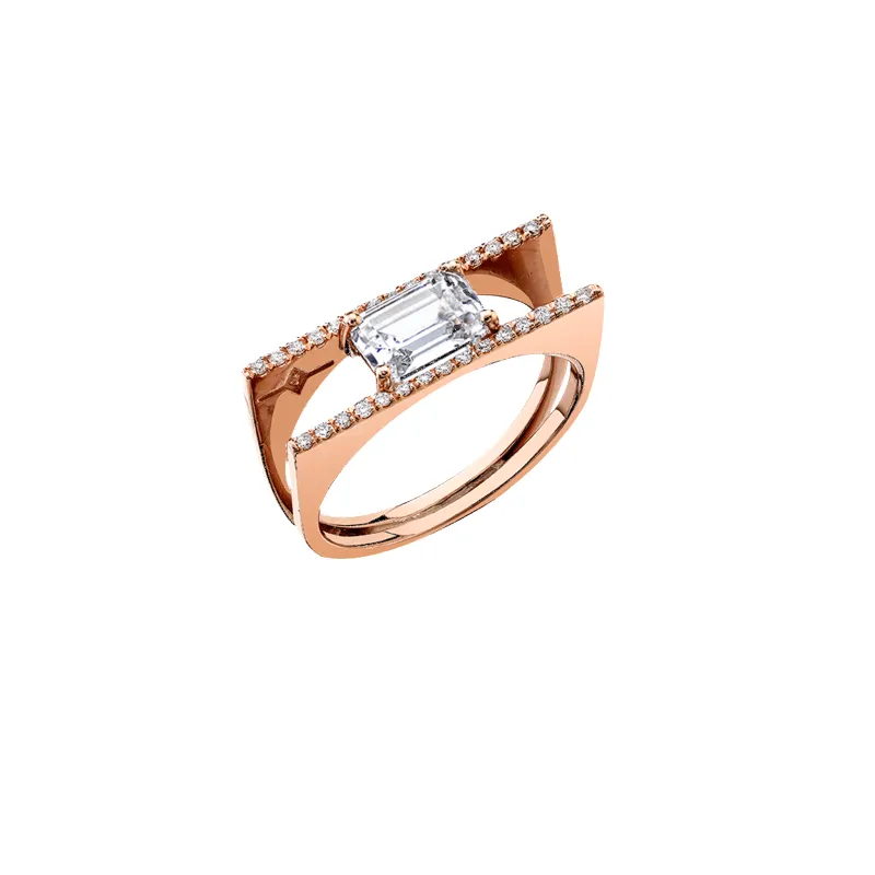 Dual Axis Ring with Emerald Cut Diamond sold by Gabriela Artigas