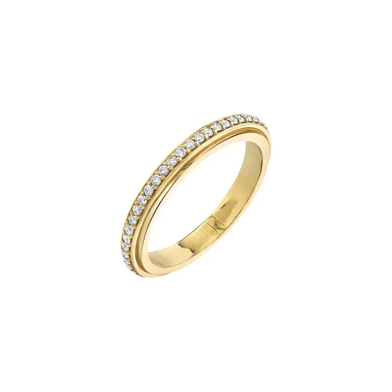 Track Ring with Pavé White Diamonds sold by Gabriela Artigas
