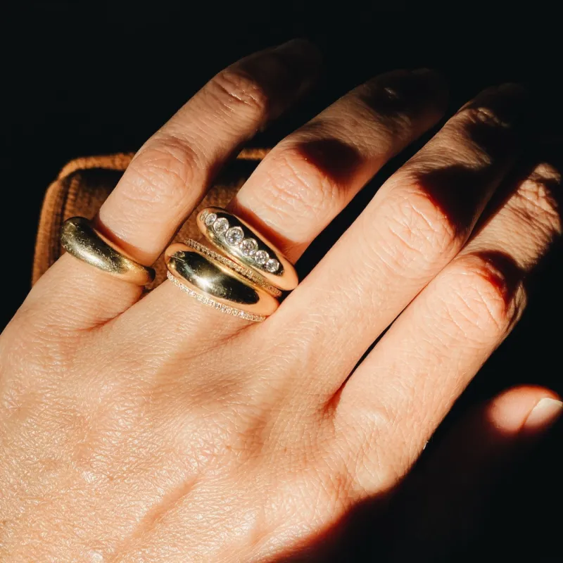 Small Balloon Ring with Ascending White Diamonds sold by Gabriela Artigas