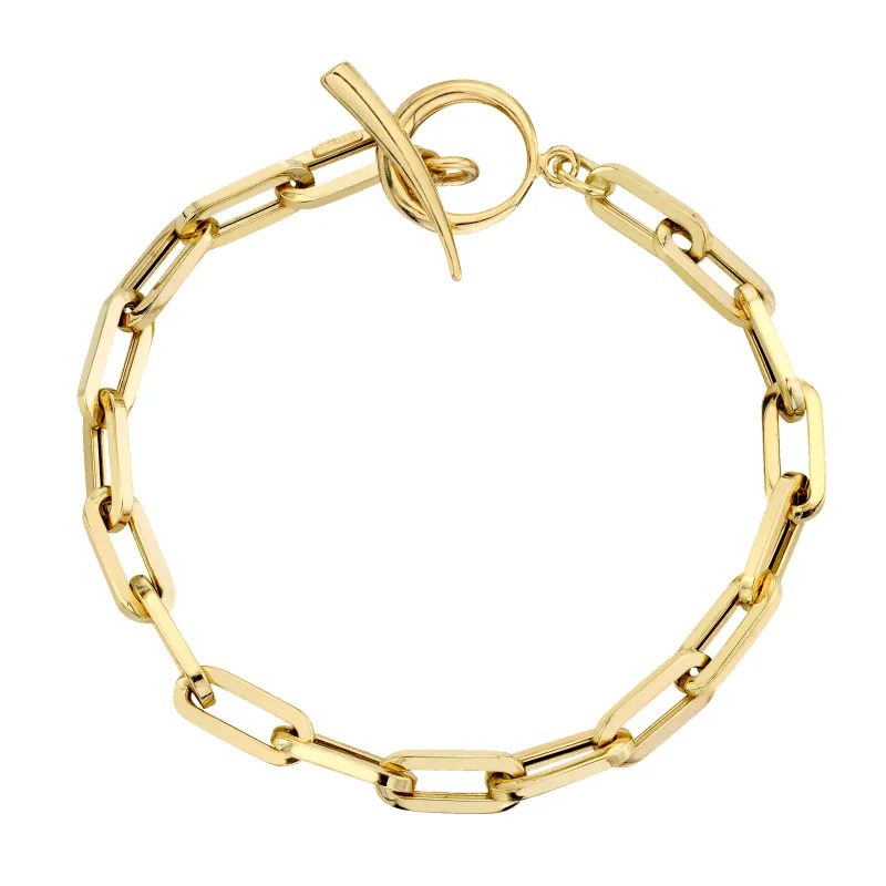 Rectangular Link Chain Bracelet with Tusk Clasp sold by Gabriela Artigas