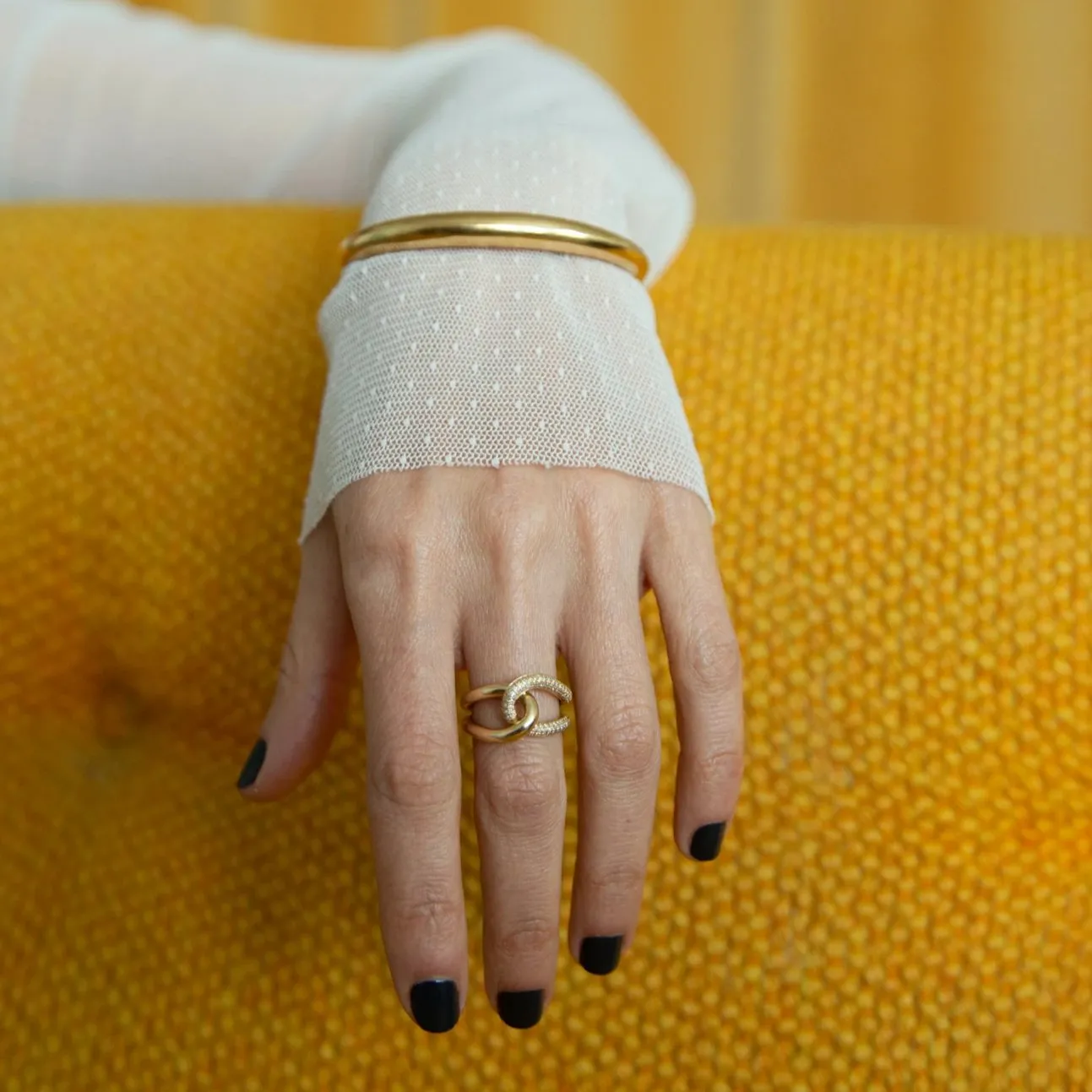 Link Ring with White Pavé Diamonds sold by Gabriela Artigas product image thumbnail 2