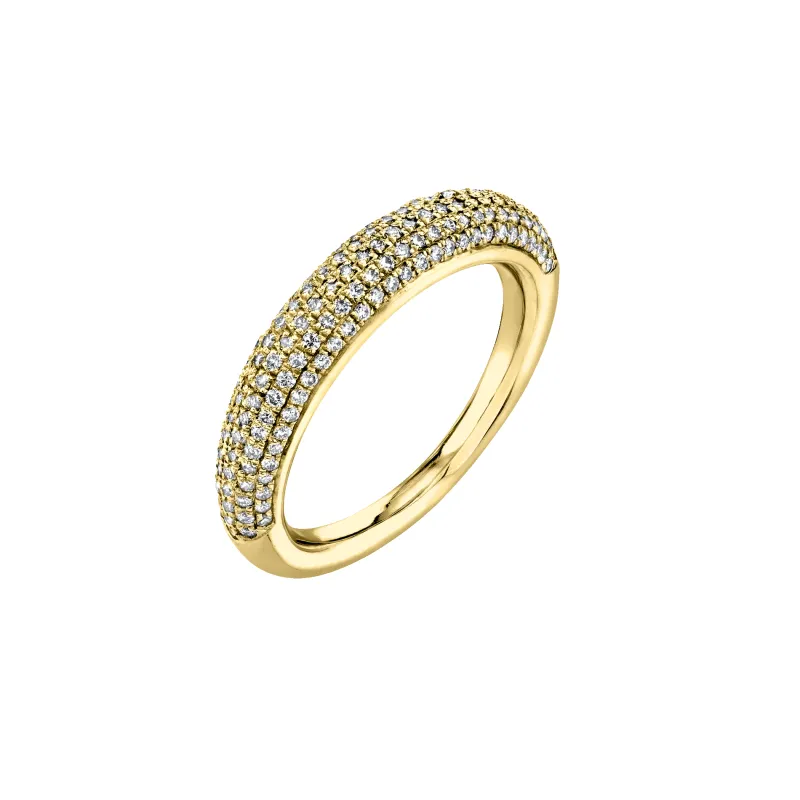 Rising Tusk Ring with Half White Pavé Diamonds sold by Gabriela Artigas