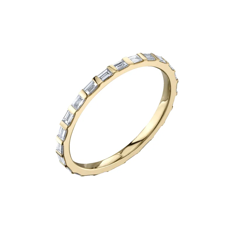 Baguette Axis Ring with White Diamonds made by Gabriela Artigas