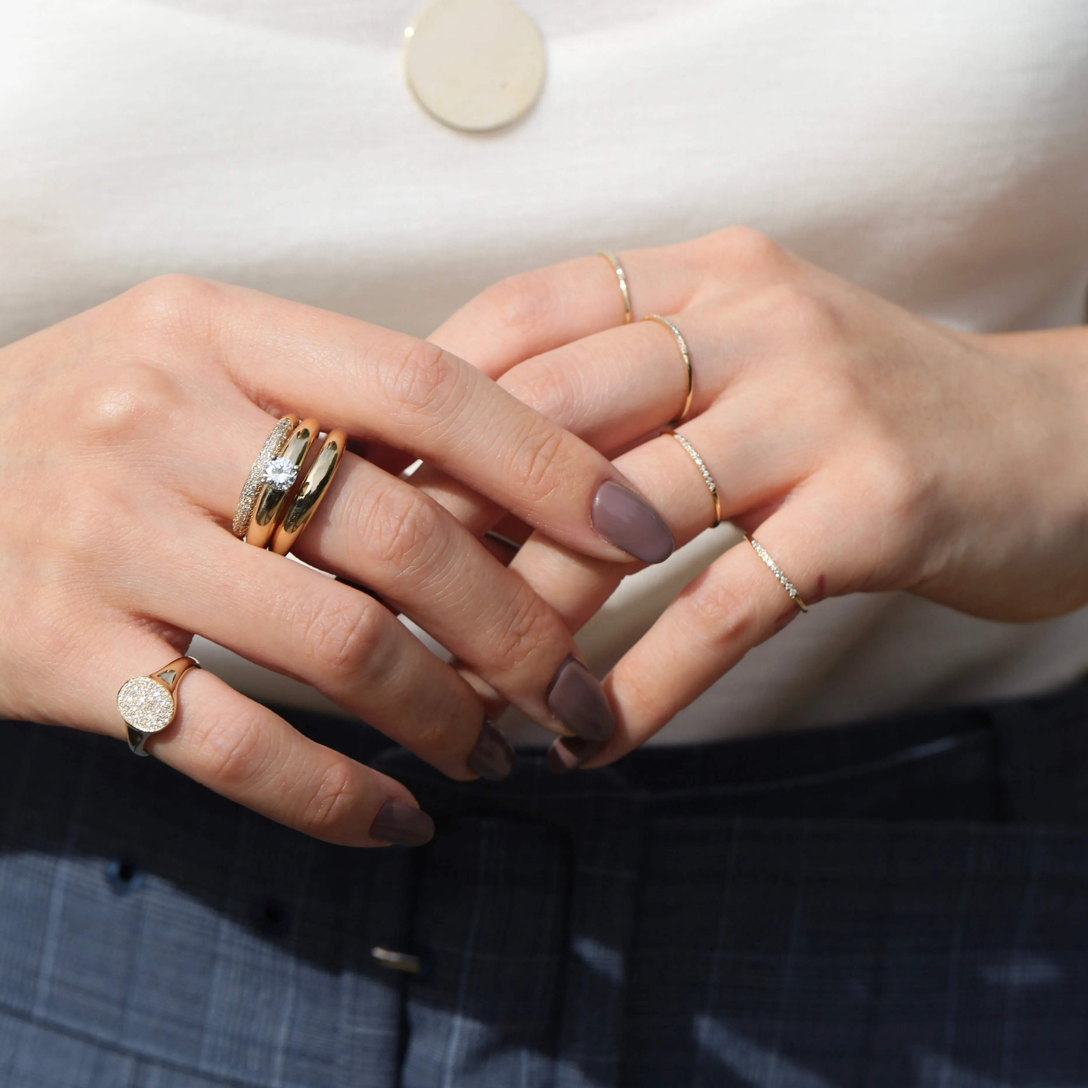 Mini Axis Ring with White Pavé Diamonds sold by Gabriela Artigas product image thumbnail 4