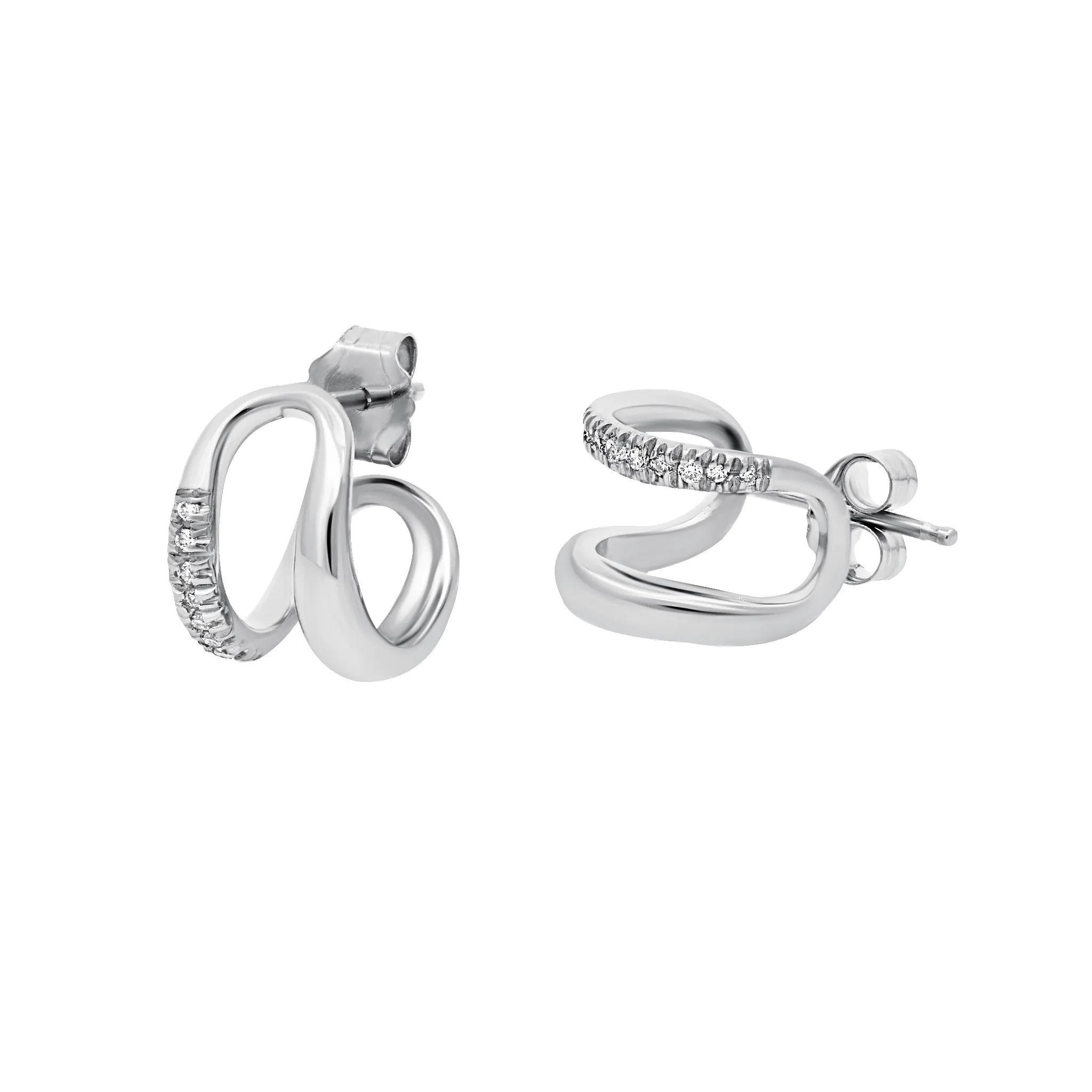 Twin Tusk Earrings with White Pavé Diamonds sold by Gabriela Artigas product image thumbnail 4