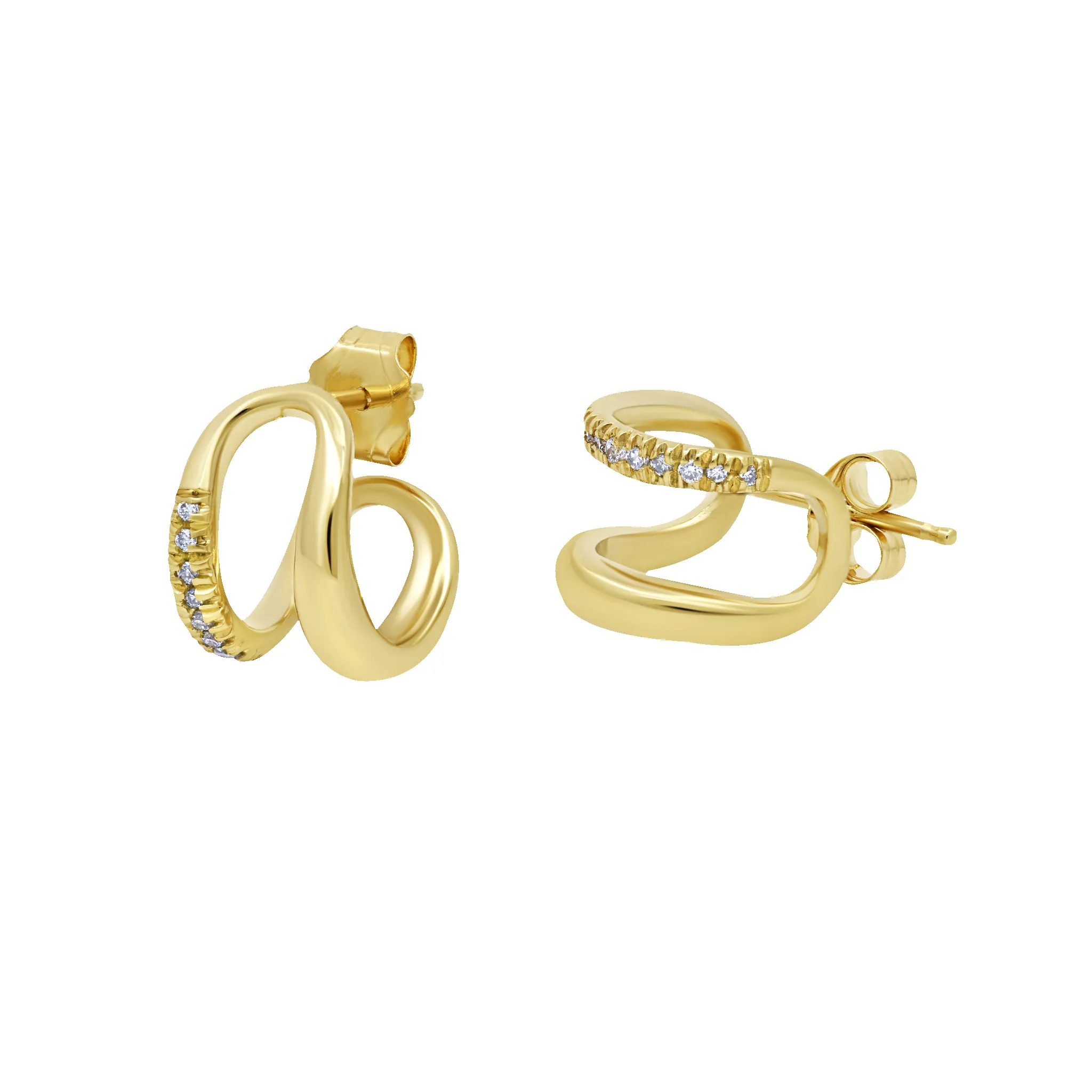 Twin Tusk Earrings with White Pavé Diamonds sold by Gabriela Artigas