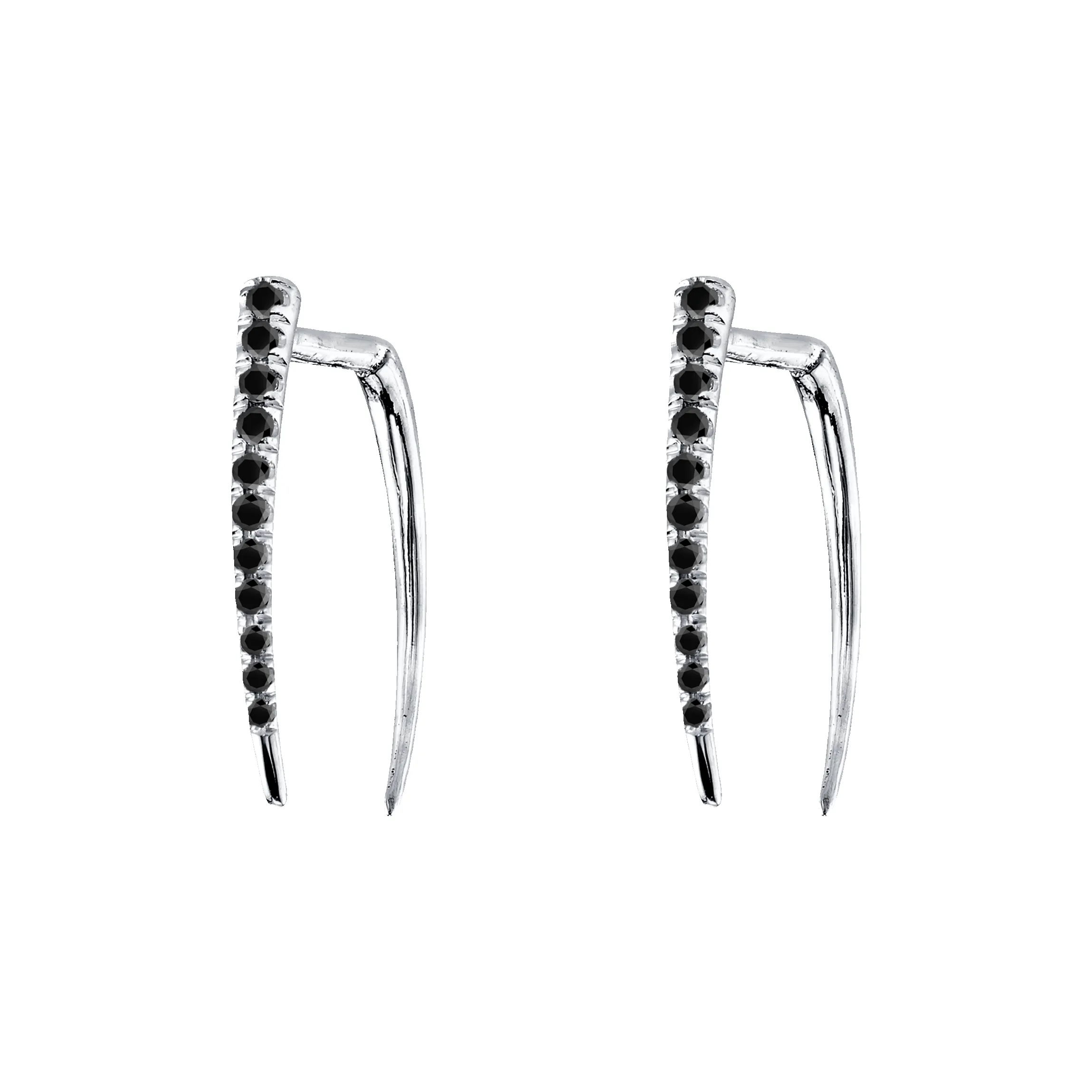 Classic Infinite Tusk Earring with Black Pavé Diamonds sold by Gabriela Artigas product image thumbnail 3